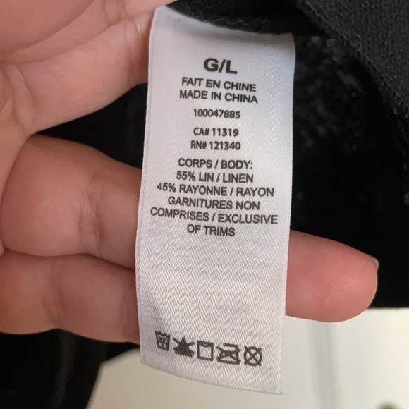 Dynamite Jet Black Paper-bag Linen Belted Skirt - Picture 9 of 10